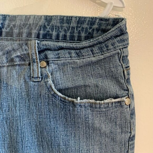Vintage Bongo Women's Denim Flare Leg Jeans Medium Size 11 Boho Joe Y2K - Picture 6 of 16
